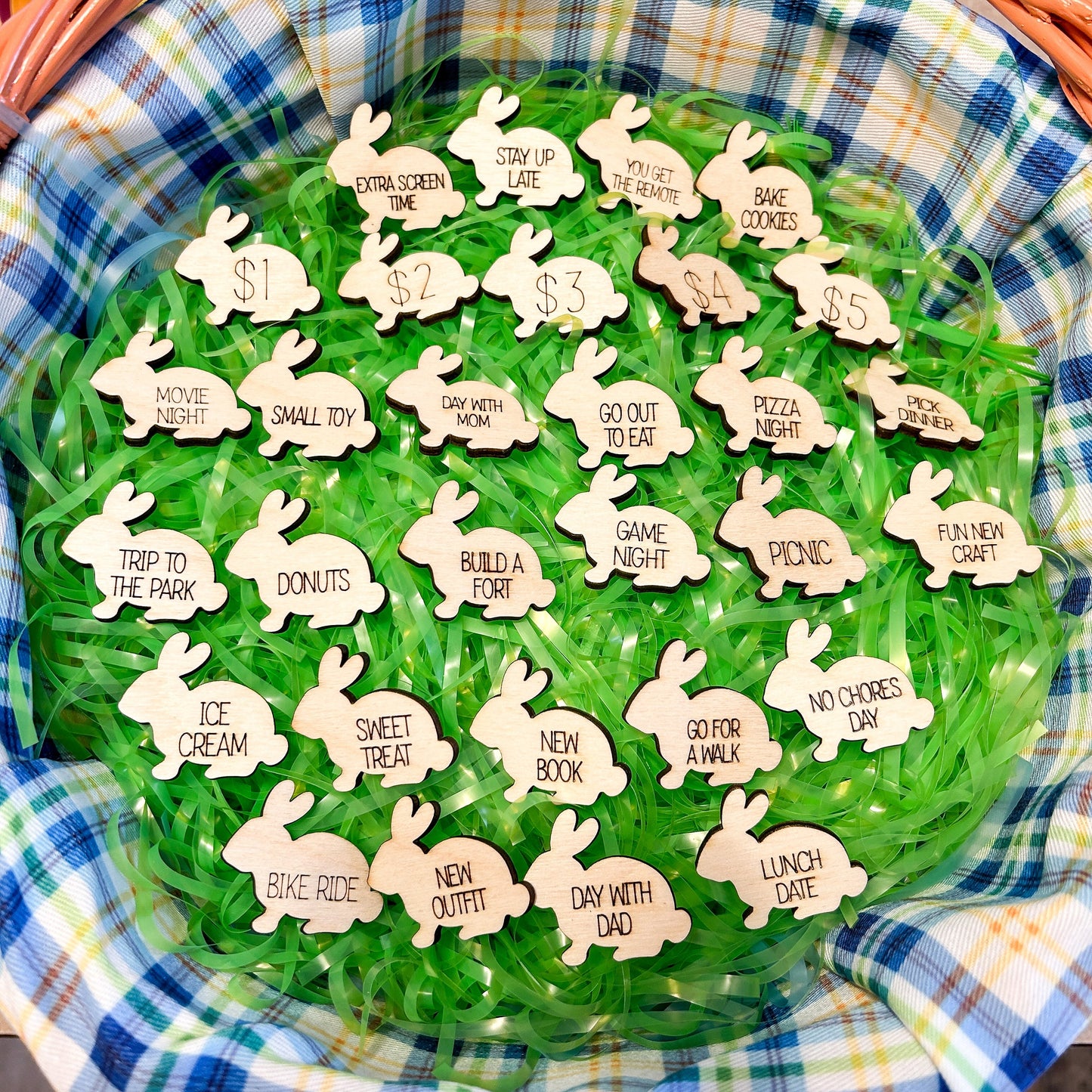 30 Easter tokens, Easter gift, reward tokens