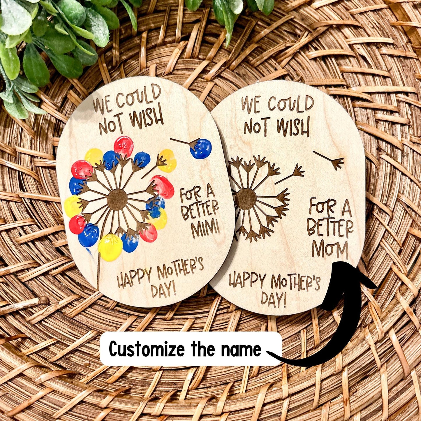 Mothers Day Magnet, Mothers Day Gift, Finger Print Magnet, We could not wish, Grandkid gift, Grandma Gift