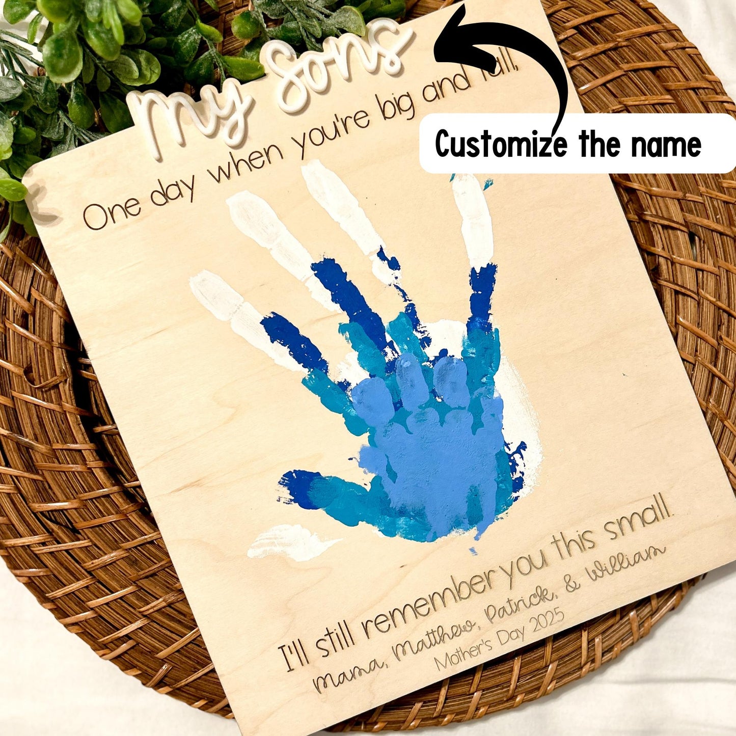 Mothers Day handprint, Mothers Day Gift, Handprint Keepsake, Still little, My Son, My Daughter