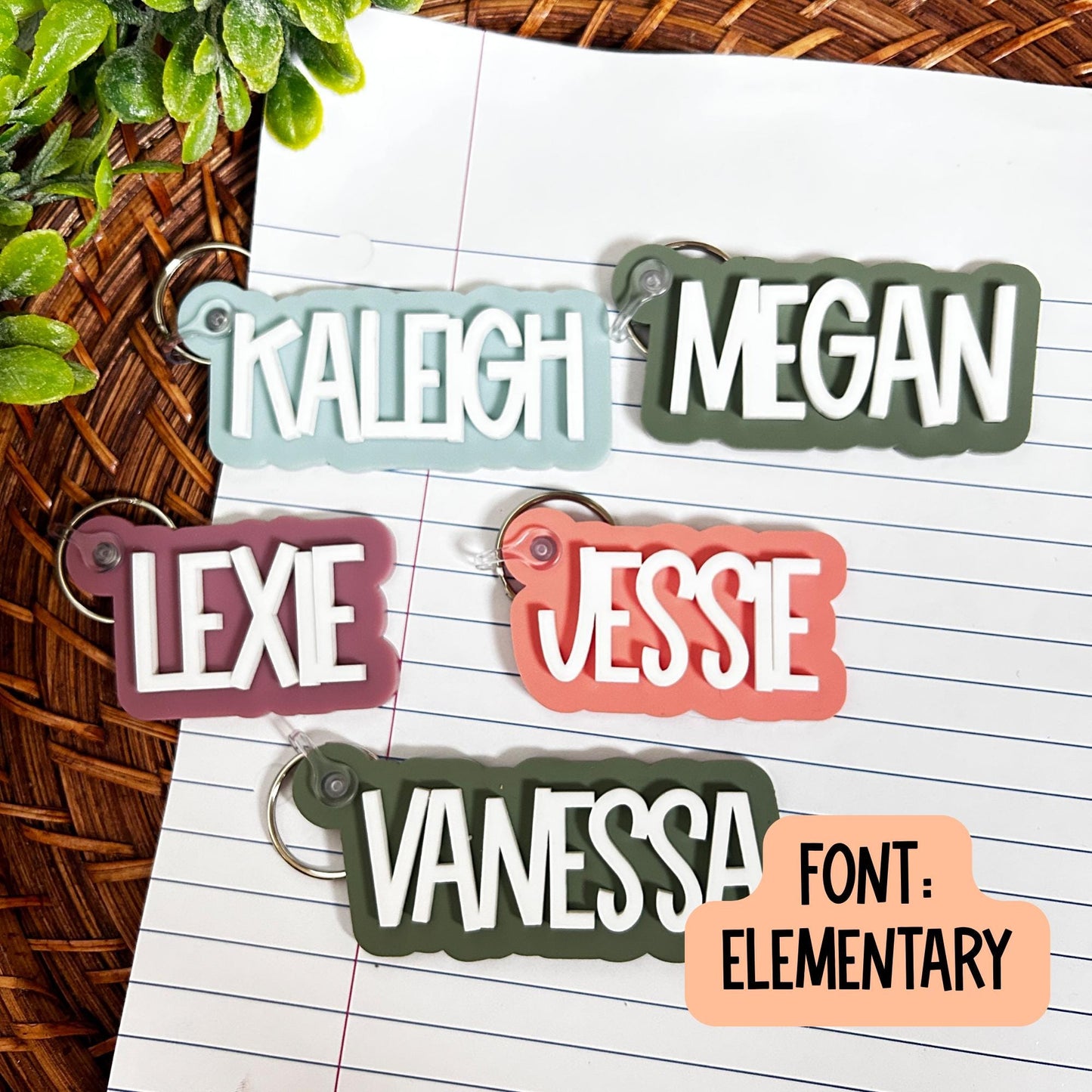 backpack tags, name keychains, personalized keychain, acrylic keychain, lunchbox label, key accessory, custom keychain, kids keychain