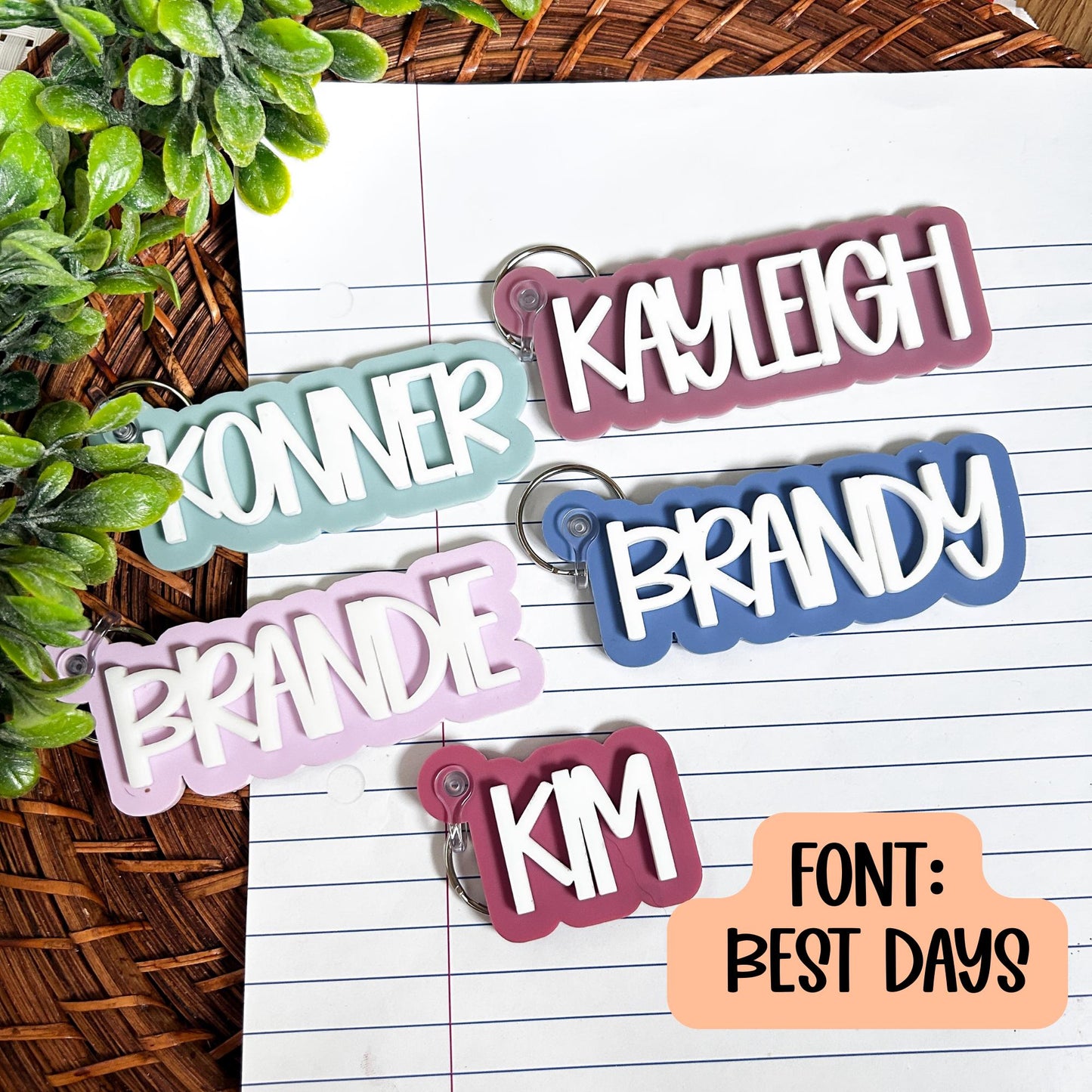 backpack tags, name keychains, personalized keychain, acrylic keychain, lunchbox label, key accessory, custom keychain, kids keychain