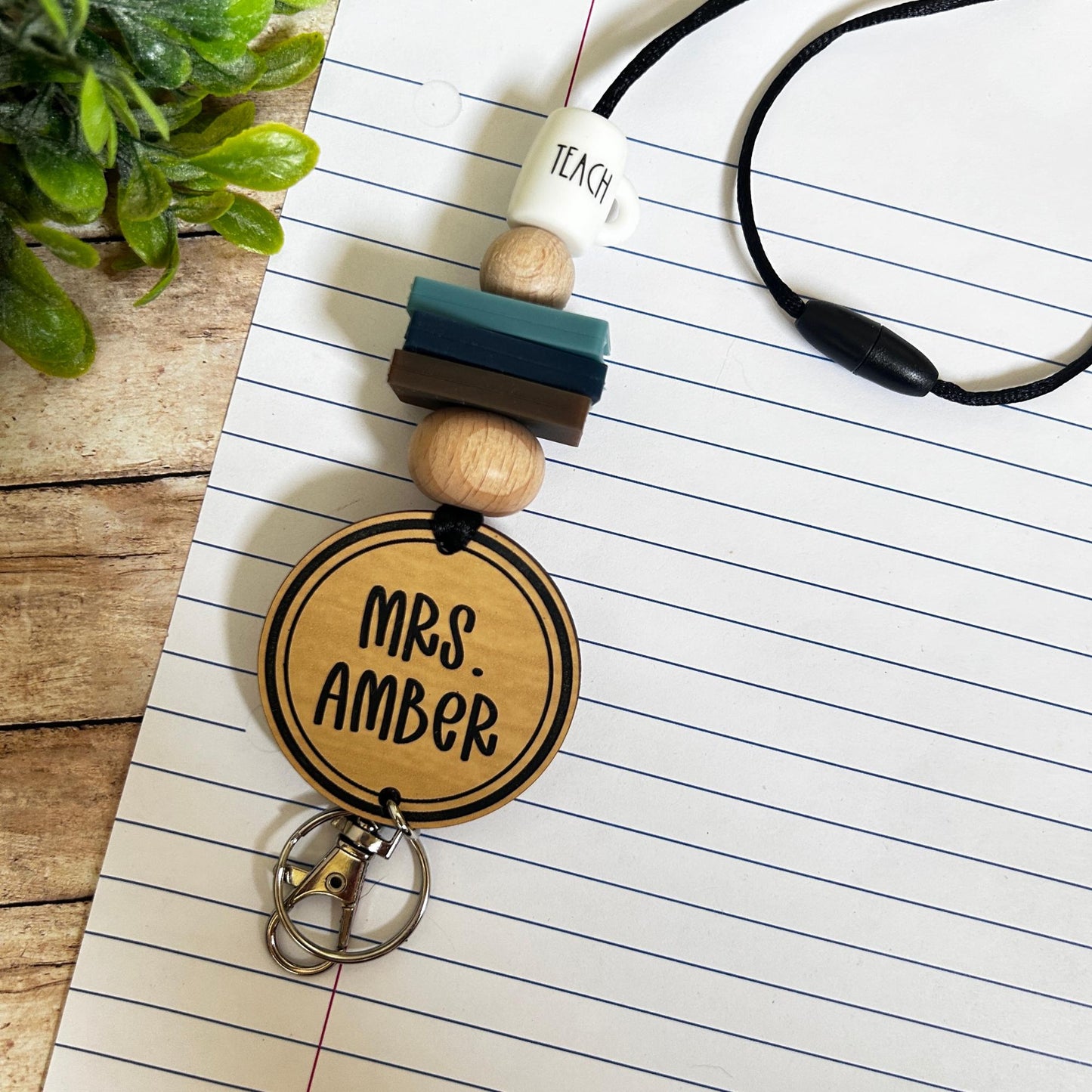 Book Lanyard, Coffee, Librarian, Read lanyard, Teacher lanyard, Rainbow Necklace, Live, Love, Teach