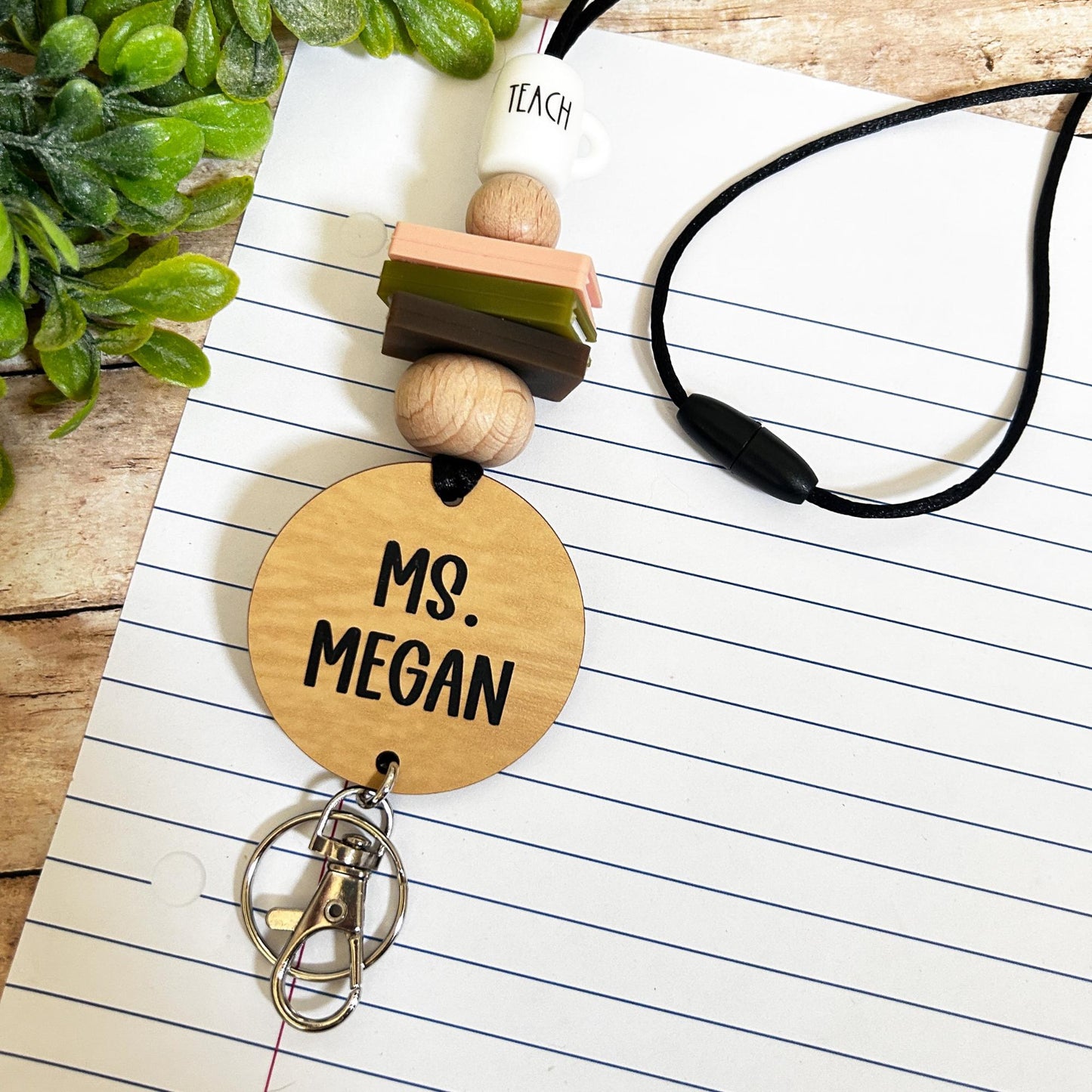 Book Lanyard, Coffee, Librarian, Read lanyard, Teacher lanyard, Rainbow Necklace, Live, Love, Teach