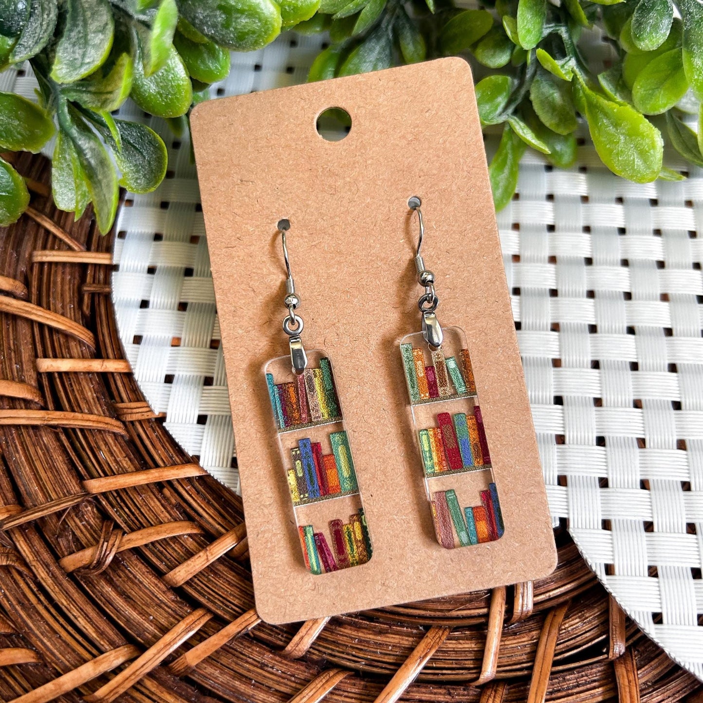 book earrings, acrylic earrings, library earrings, booktok earrings, teacher earrings, librarian