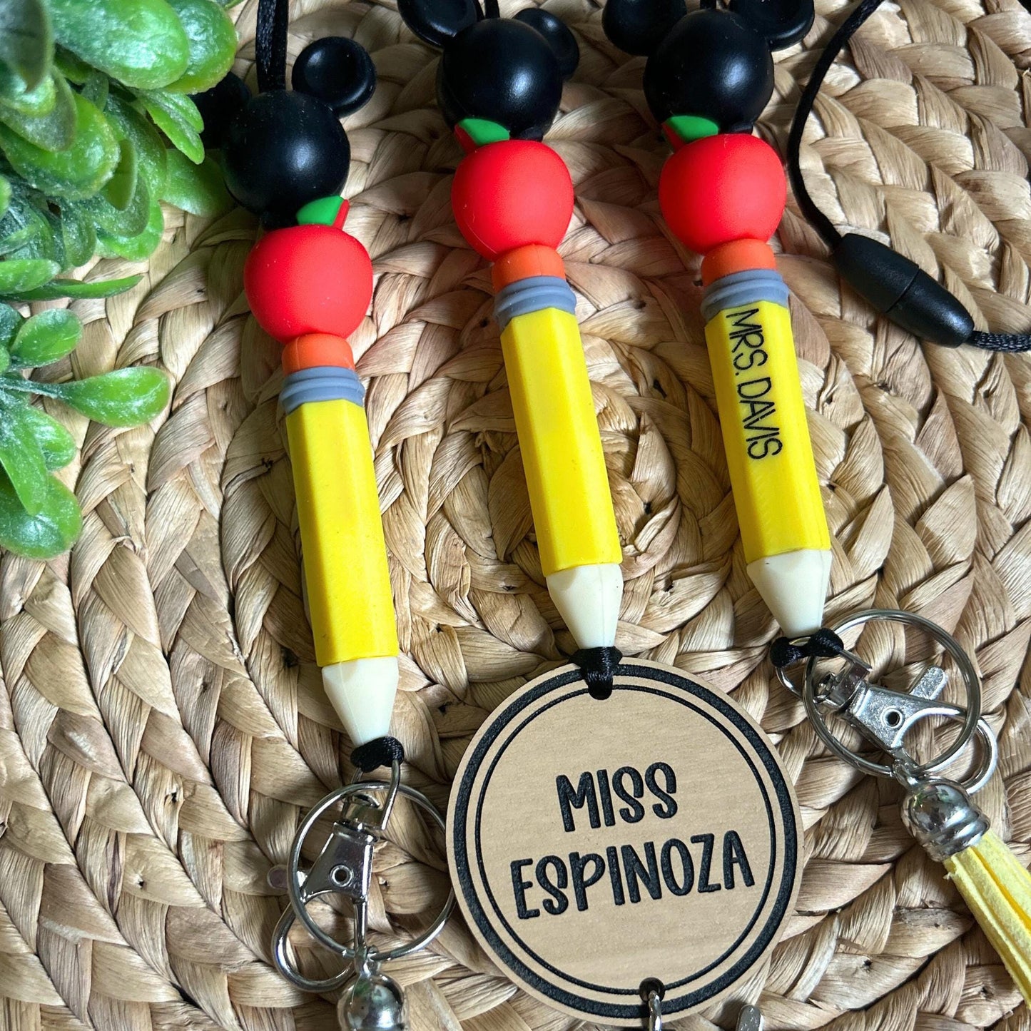 mouse lanyard, mouse teacher lanyard, pencil and apple, personalized lanyard, teacher lanyard, nurse lanyard,