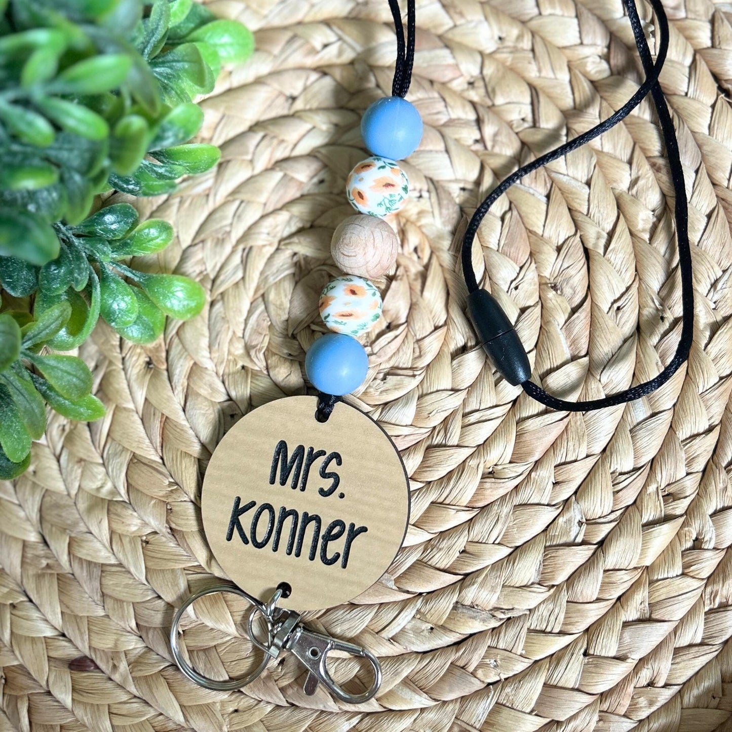 Teacher Lanyard, Floral Lanyard, Boho Lanyard Gift for Educators, Custom teacher lanyard, personalized teacher gift