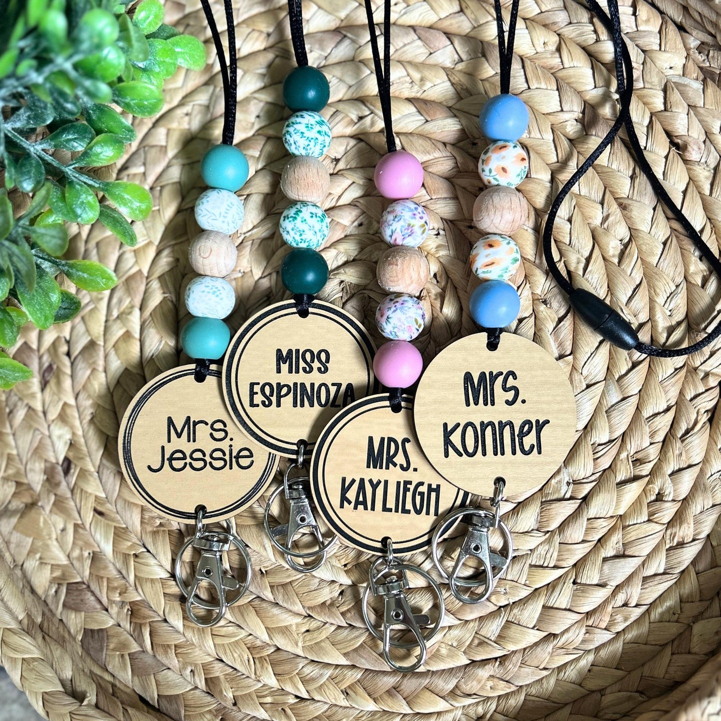 Teacher Lanyard, Floral Lanyard, Boho Lanyard Gift for Educators, Custom teacher lanyard, personalized teacher gift