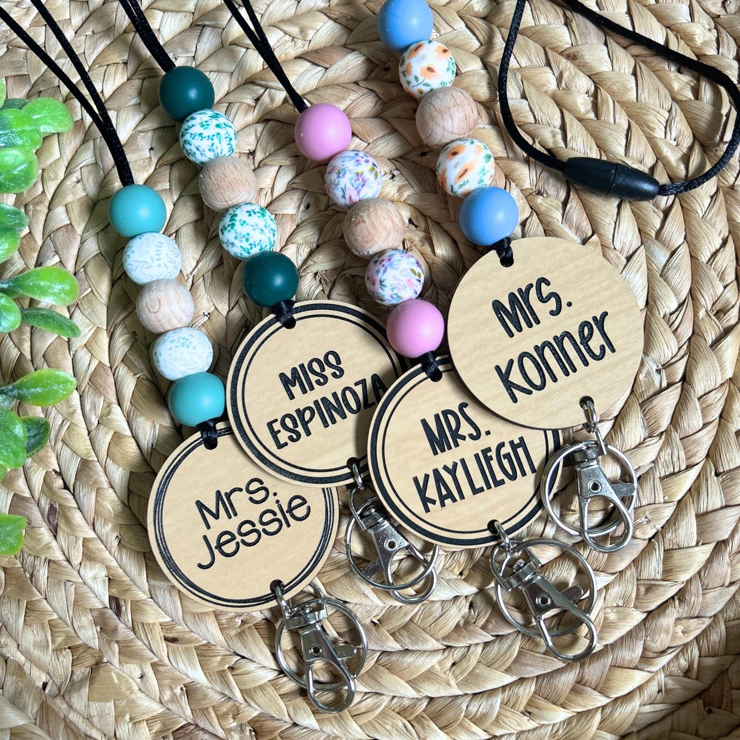 Teacher Lanyard, Floral Lanyard, Boho Lanyard Gift for Educators, Custom teacher lanyard, personalized teacher gift