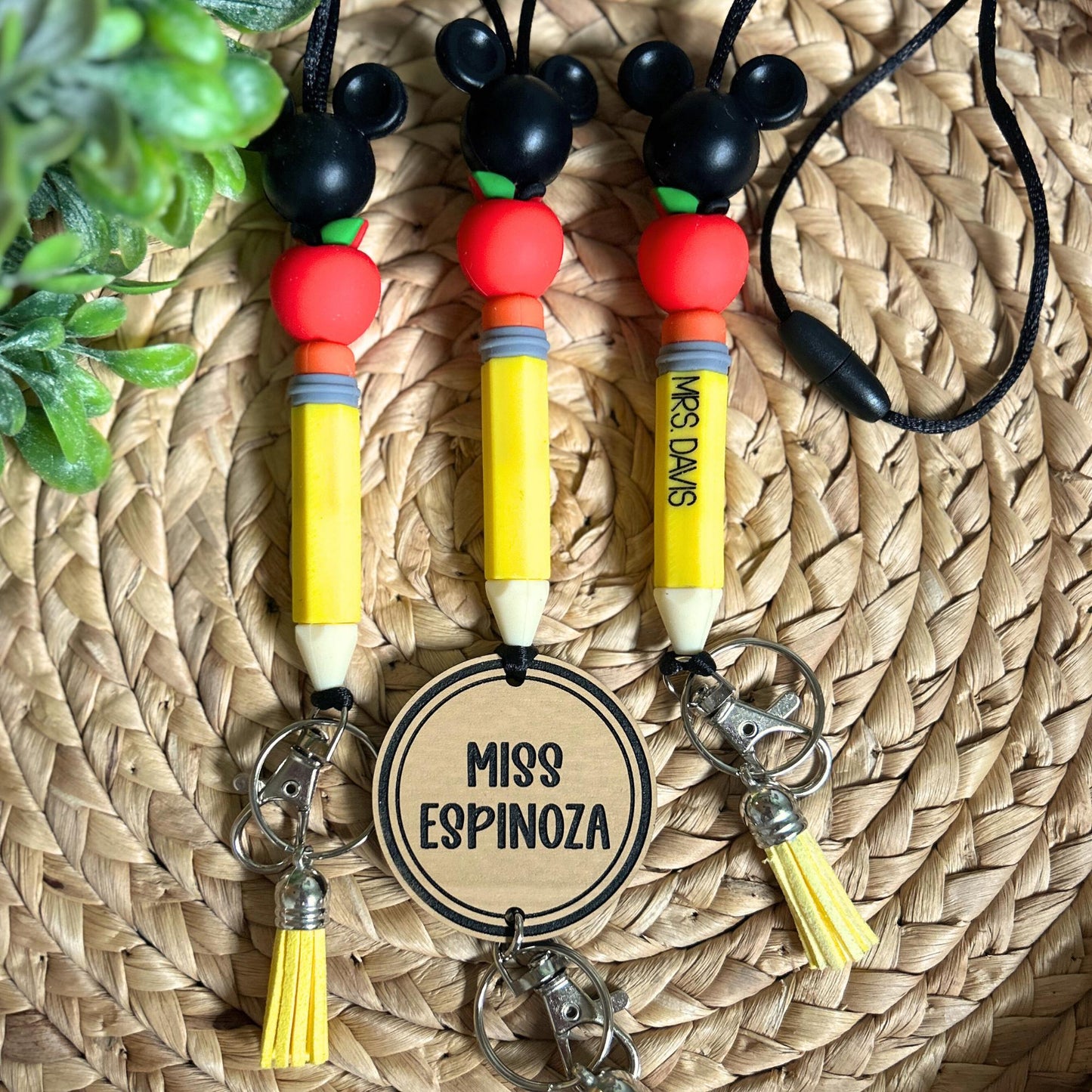 mouse lanyard, mouse teacher lanyard, pencil and apple, personalized lanyard, teacher lanyard, nurse lanyard,