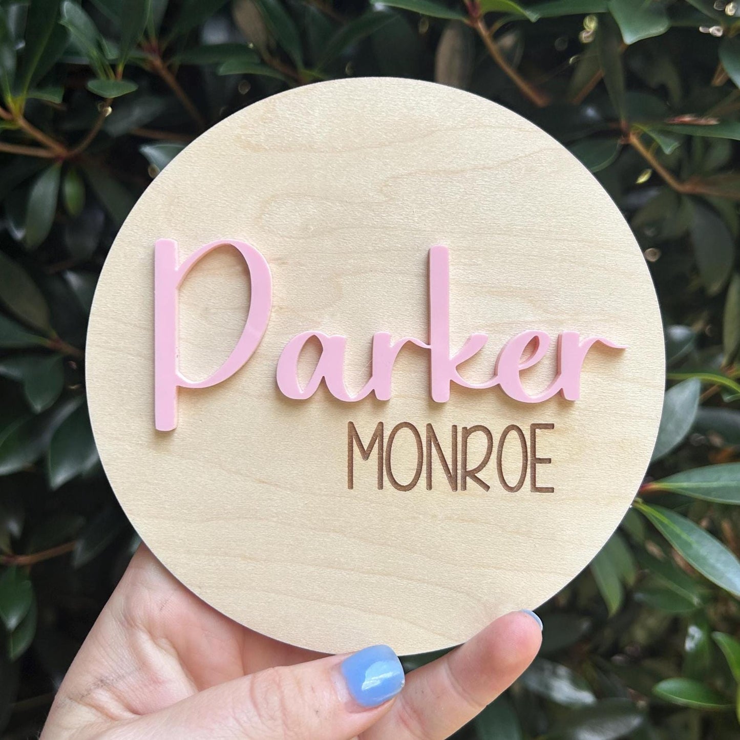 Baby Name Sign, Birth Announcement sign, Wood Baby Sign, Engraved, Acrylic, Birth Stats