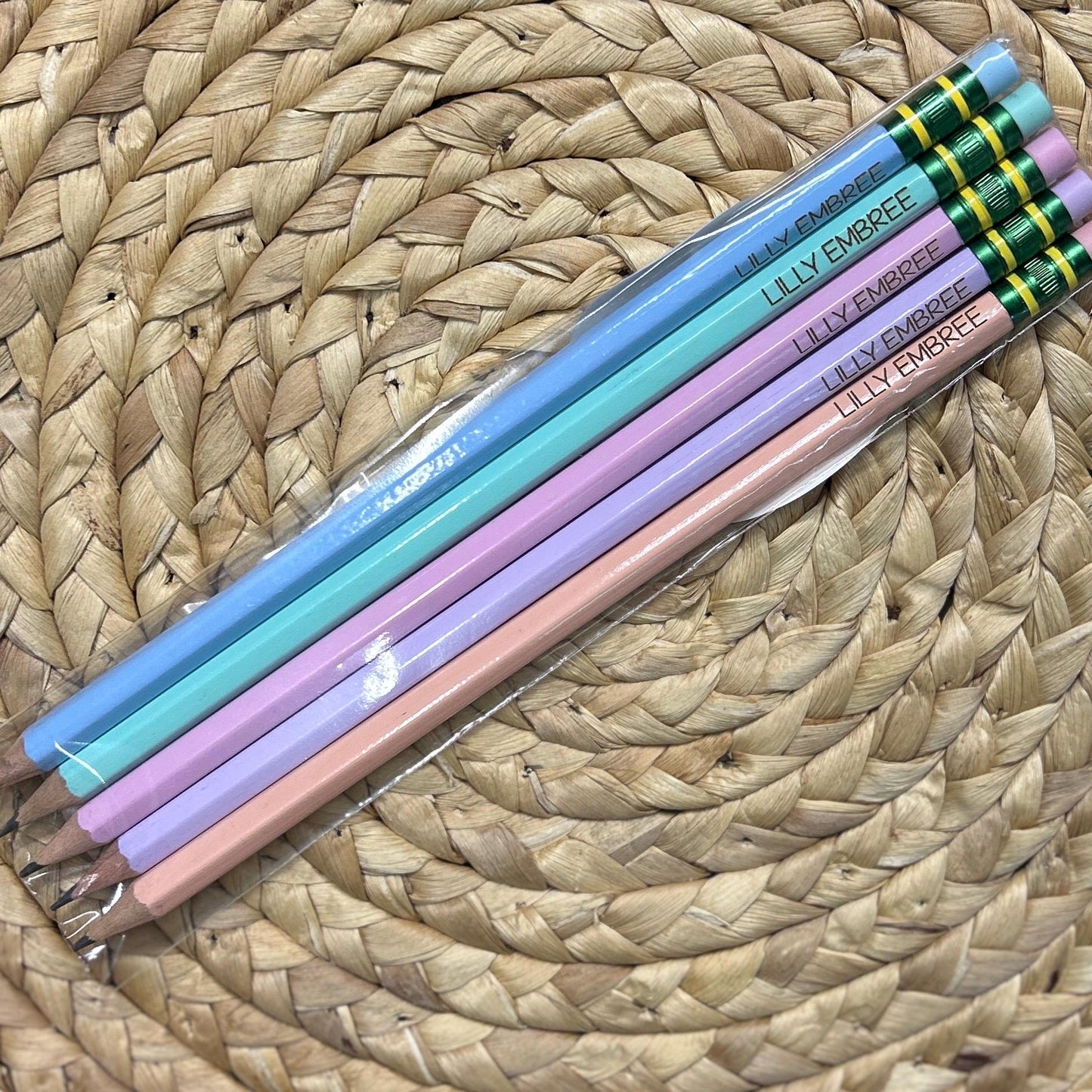 Engraved Pencils, Pastel Pencils, Neon Pencils, #2 pencils, tico pencils, presharpened pencils, personalized pencils