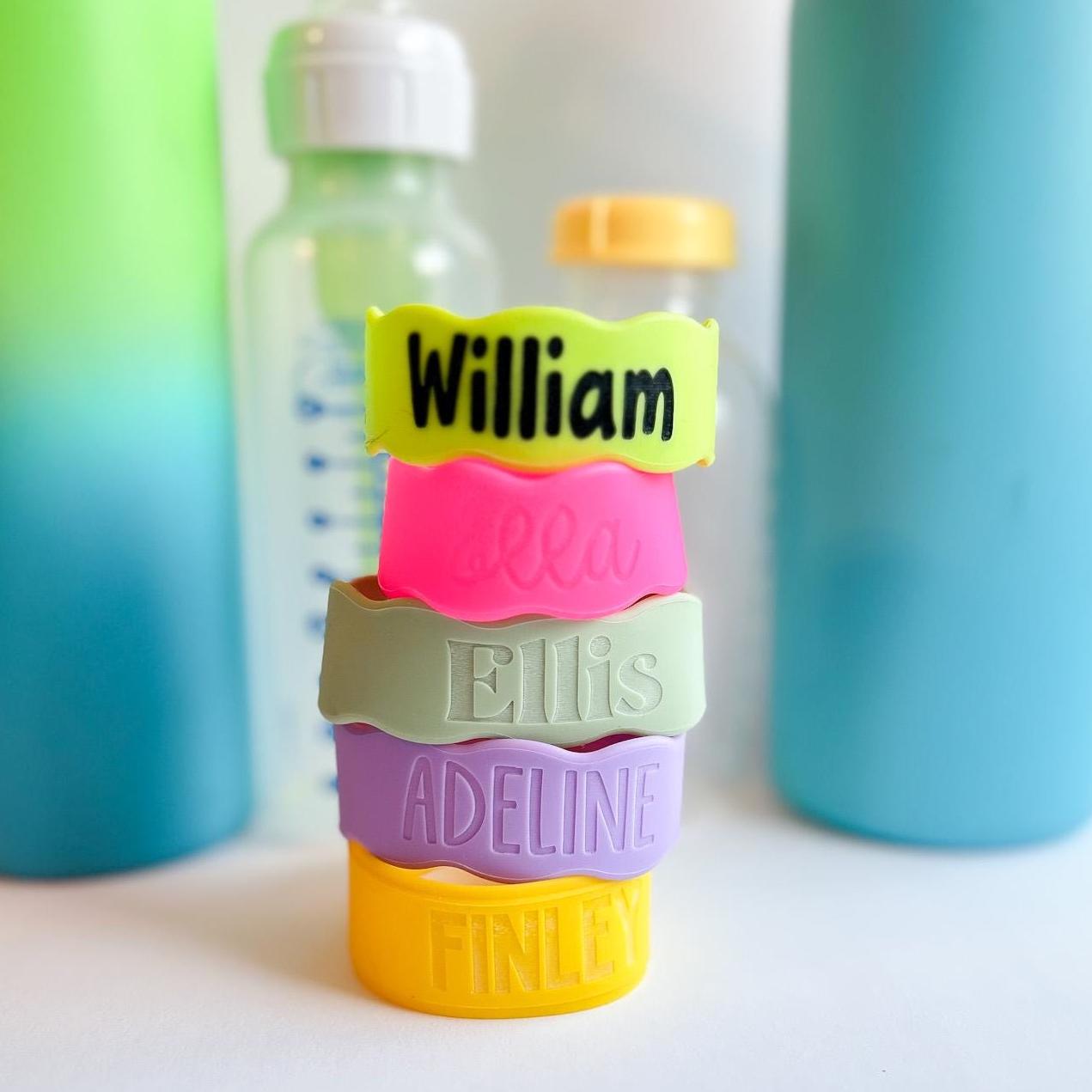 Kids Cup Label, Silicone Label, Custom Kid Cup, Bottle Name Label, Bottle Label, Baby Bottle Label, Permanent Label, Rubber Cup Holder