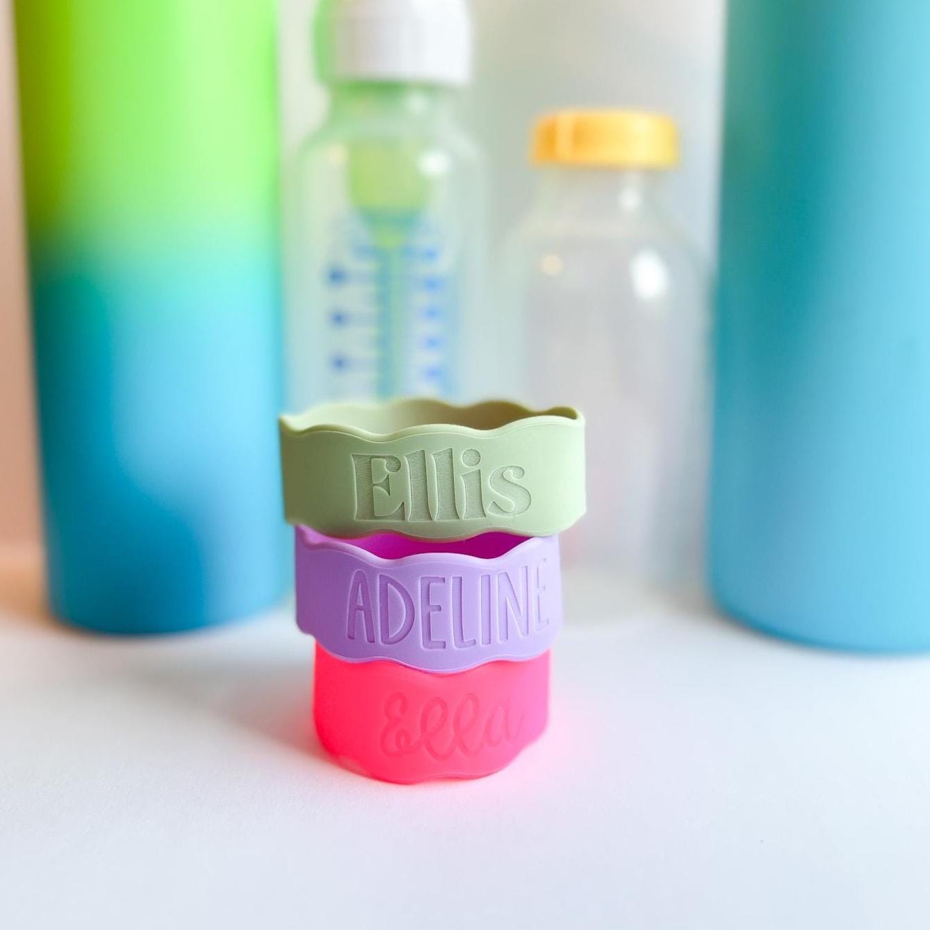 Kids Cup Label, Silicone Label, Custom Kid Cup, Bottle Name Label, Bottle Label, Baby Bottle Label, Permanent Label, Rubber Cup Holder
