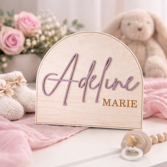 Arched Baby Name Announcement Sign
