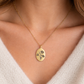 Birth Flower Bouquet Oval necklace