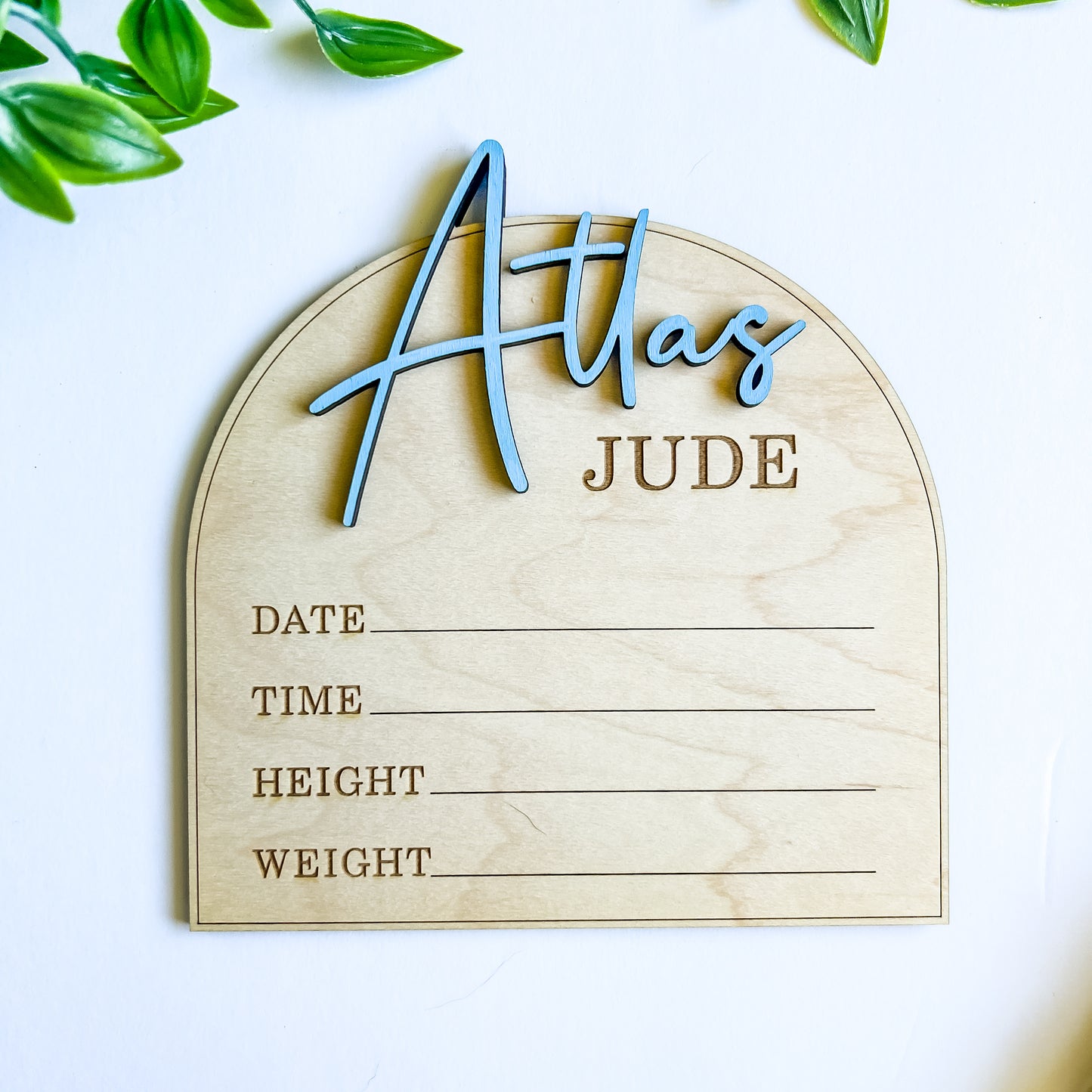Arched Baby Stat Sign
