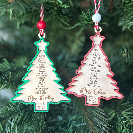 Christmas Tree Teacher Ornament Frame