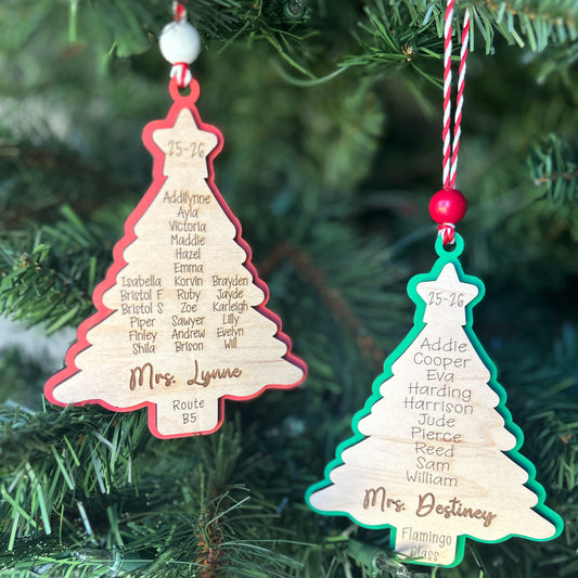 Christmas Tree Teacher Ornament