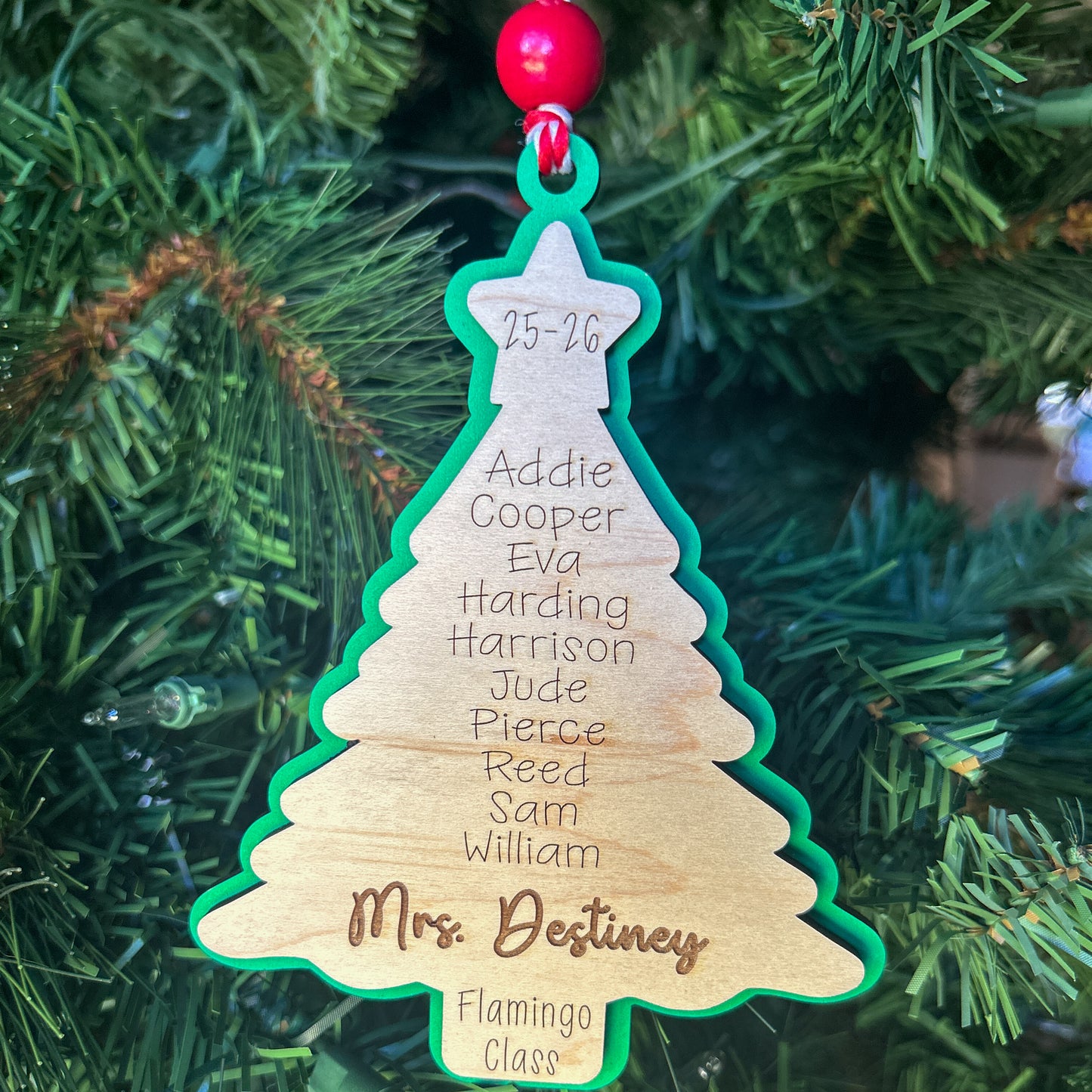 Christmas Tree Teacher Ornament