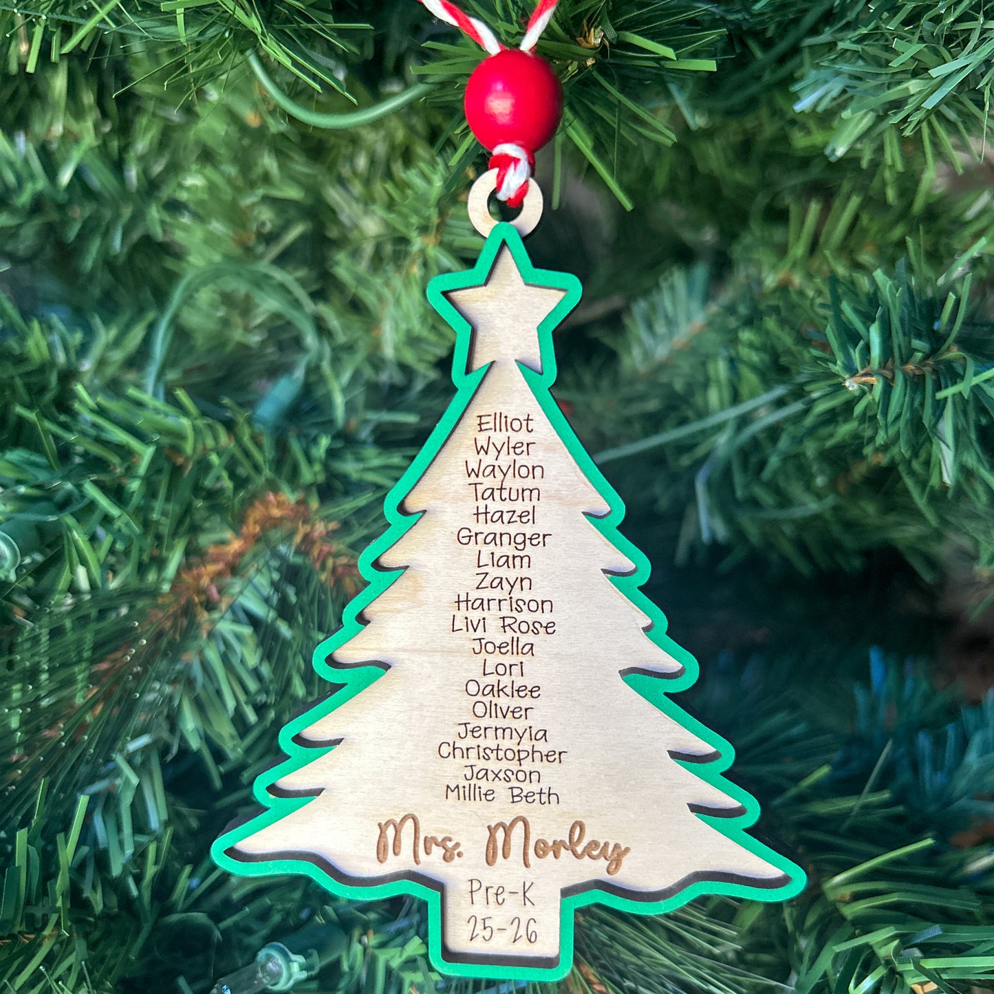 Christmas Tree Teacher Ornament Frame