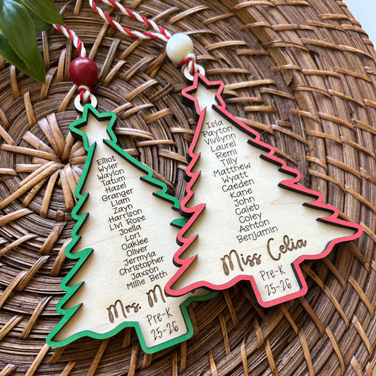 Christmas Tree Teacher Ornament Frame