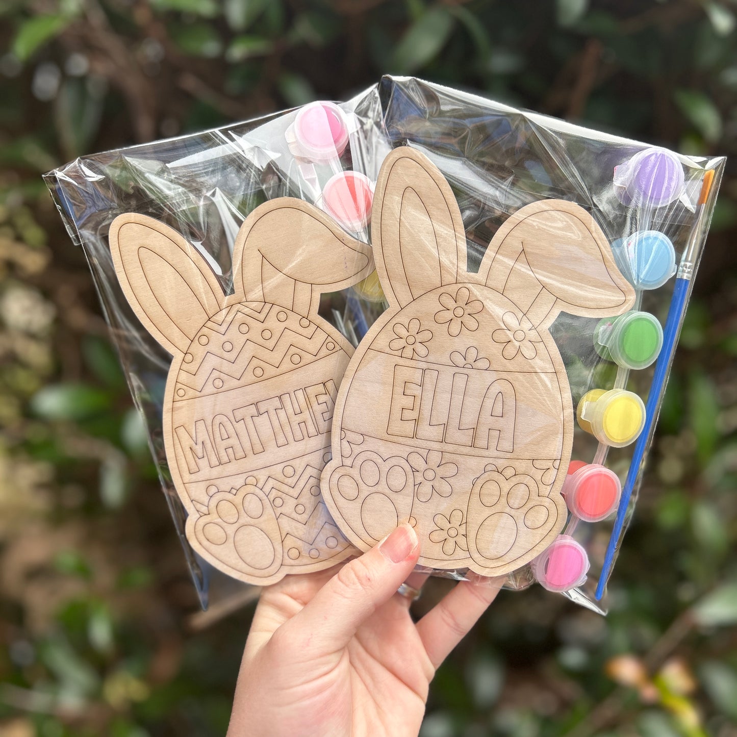 Personalized Easter Bunny Paint Kit – DIY Wooden Name Craft