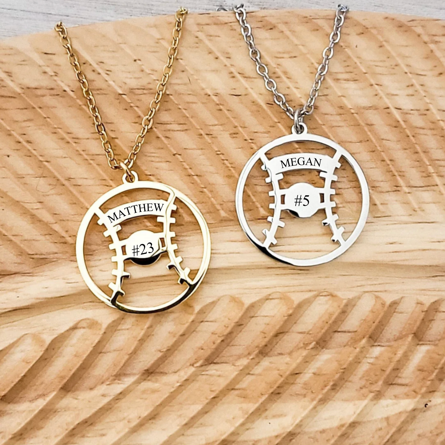 Personalized Baseball/Softball Name & Number Necklace
