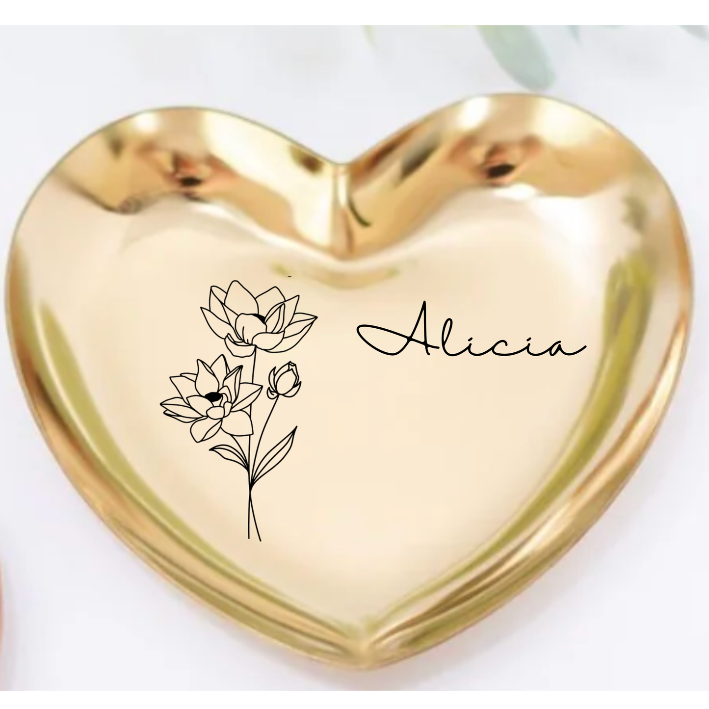 Personalized Heart Ring Dish