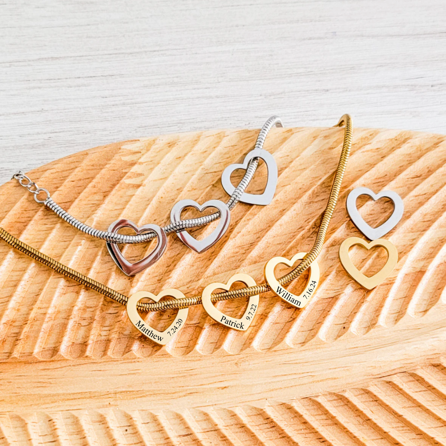 Personalized Heart Slider Bracelet