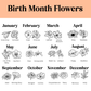 Birth Flower Circle Necklace