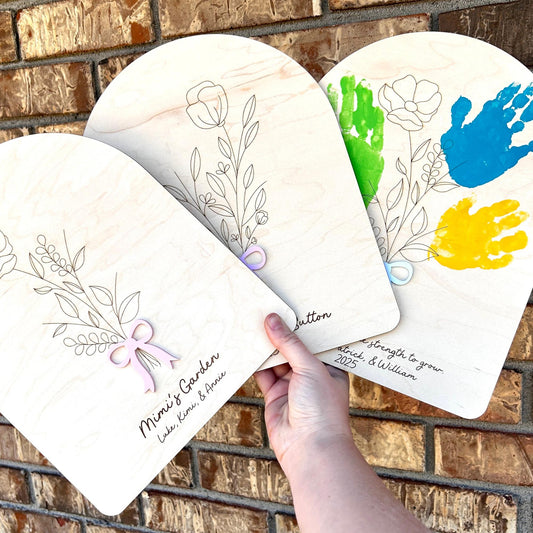 Flower Bouquet Handprint, Mothers Day handprint keepsake, Garden Handprint, Childs Handprint Memory, Mother's Day Bouquet