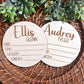 Baby Name Sign, Birth Announcement sign, Wood Baby Sign, Engraved, Acrylic, Birth Stats
