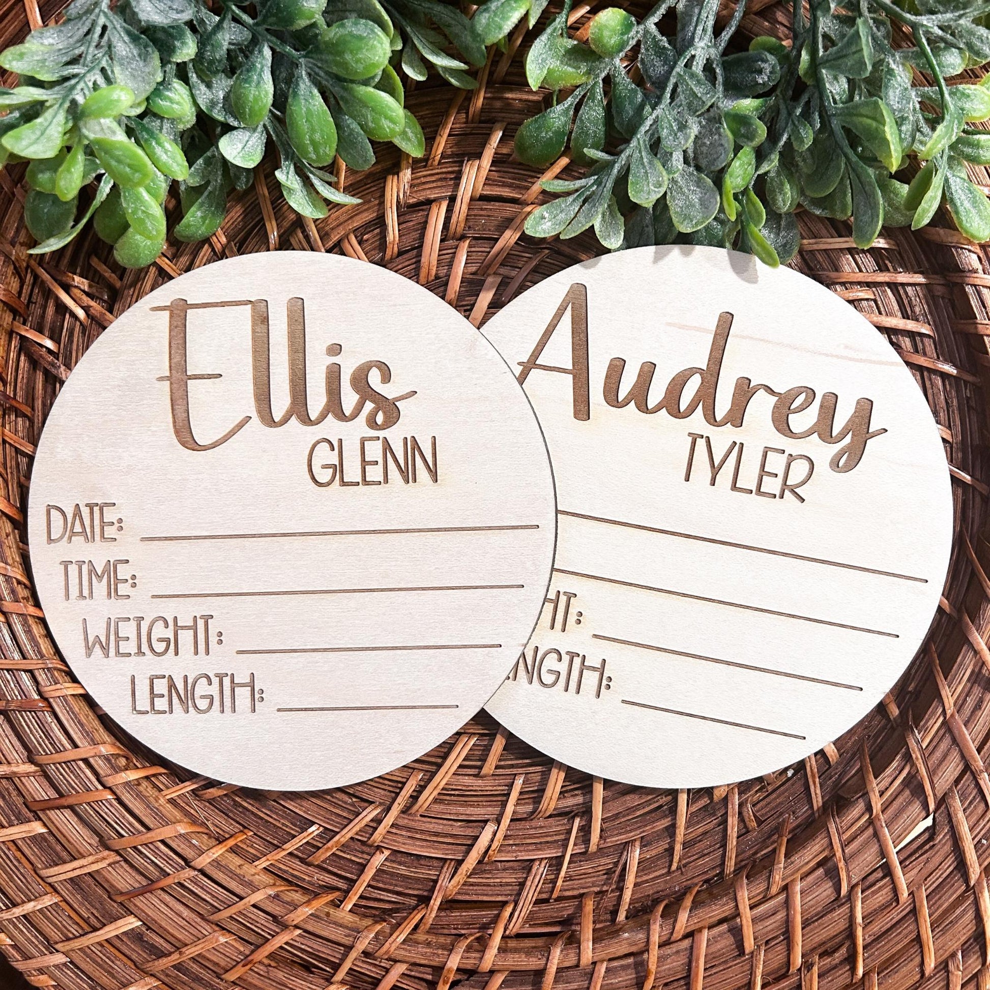 Baby Name Sign, Birth Announcement sign, Wood Baby Sign, Engraved, Acrylic, Birth Stats