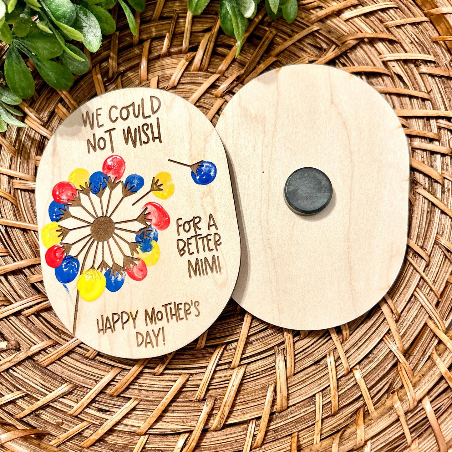 Mothers Day Magnet, Mothers Day Gift, Finger Print Magnet, We could not wish, Grandkid gift, Grandma Gift