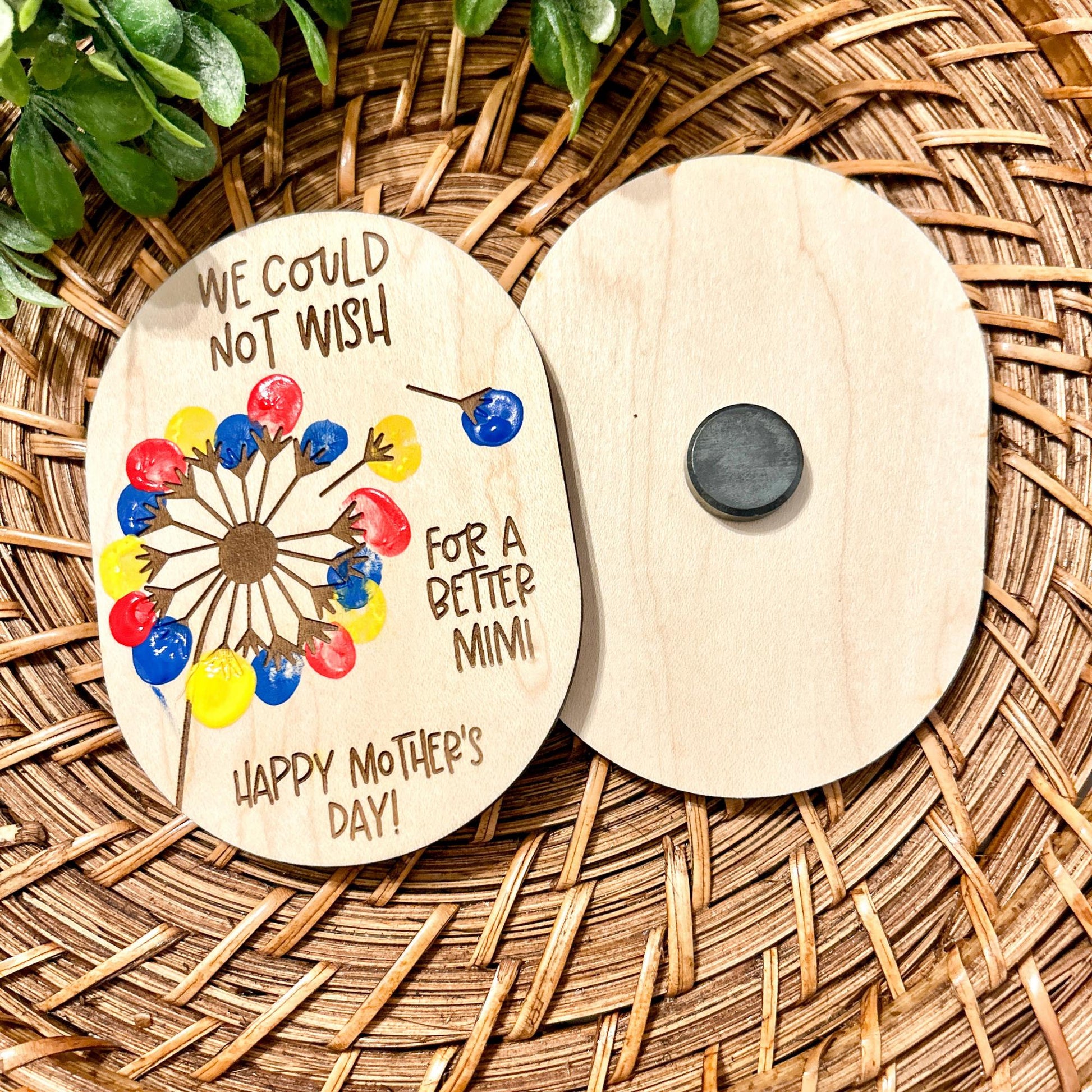 Mothers Day Magnet, Mothers Day Gift, Finger Print Magnet, We could not wish, Grandkid gift, Grandma Gift