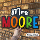 Teacher Name Sign, Teacher Door Hanger, Name Sign, Name Hanger, Large Name Hanger, Maple Sign, Primary, Pastel, Apple