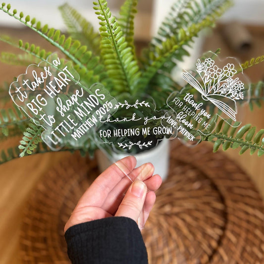 Teacher Plant Stakes, Teacher Appreciation, Teacher Gift, Thank You teacher, Plant Stakes