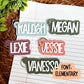 backpack tags, name keychains, personalized keychain, acrylic keychain, lunchbox label, key accessory, custom keychain, kids keychain