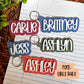backpack tags, name keychains, personalized keychain, acrylic keychain, lunchbox label, key accessory, custom keychain, kids keychain