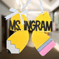 Pencil Door Hanger, Pencil Bow, Teacher Door Sign, Welcome sign, Pencil decor, Teacher gift
