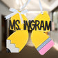 Pencil Door Hanger, Pencil Bow, Teacher Door Sign, Welcome sign, Pencil decor, Teacher gift