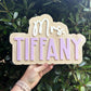 Teacher Name Sign, Teacher Door Hanger, Name Sign, Name Hanger, Large Name Hanger, Maple Sign, Primary, Pastel, Apple