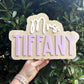 Teacher Name Sign, Teacher Door Hanger, Name Sign, Name Hanger, Large Name Hanger, Maple Sign, Primary, Pastel, Apple