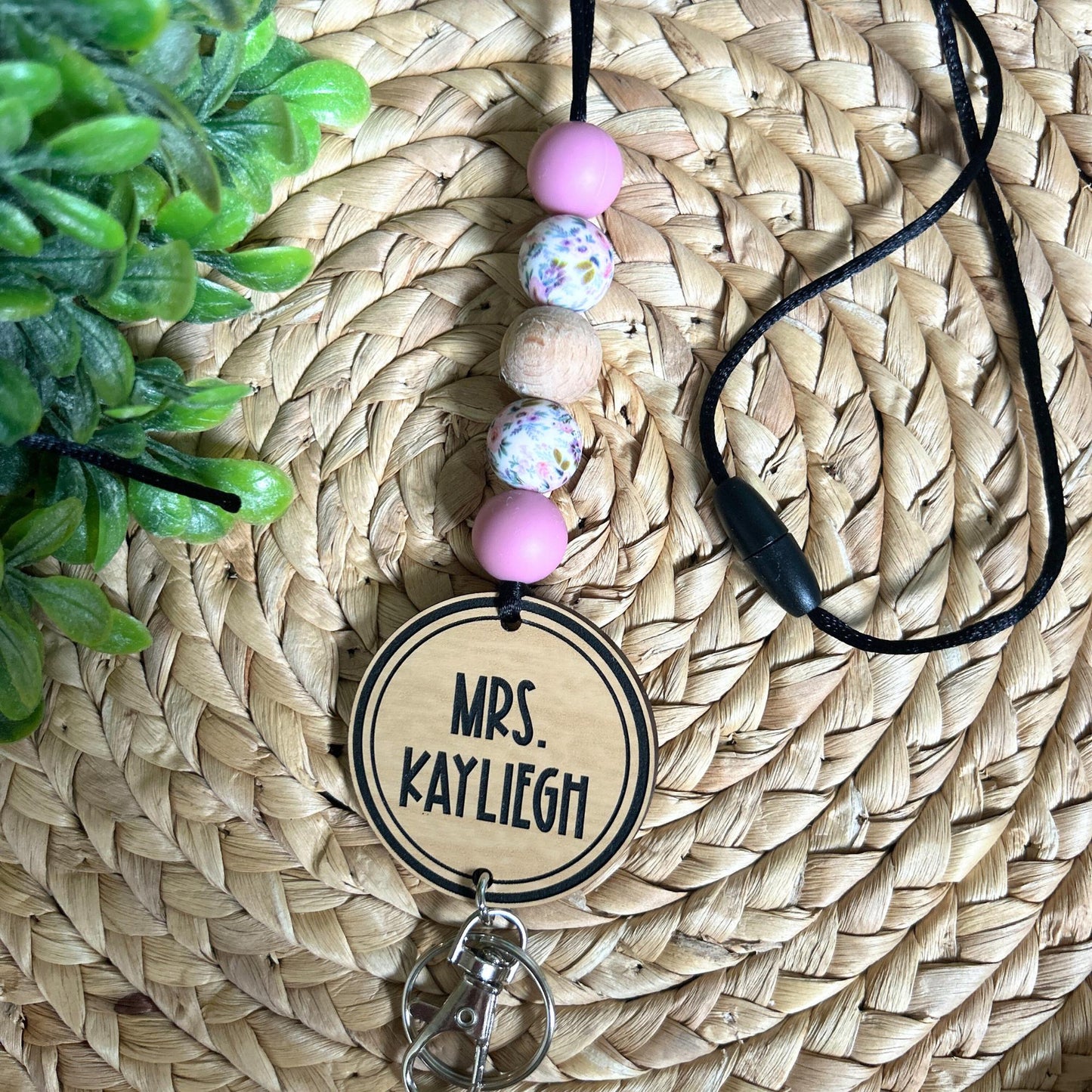 Teacher Lanyard, Floral Lanyard, Boho Lanyard Gift for Educators, Custom teacher lanyard, personalized teacher gift