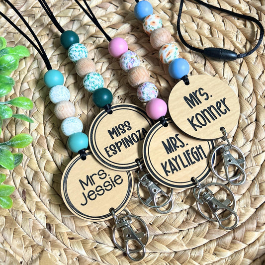 Teacher Lanyard, Floral Lanyard, Boho Lanyard Gift for Educators, Custom teacher lanyard, personalized teacher gift