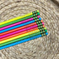 Engraved Pencils, Pastel Pencils, Neon Pencils, #2 pencils, tico pencils, presharpened pencils, personalized pencils