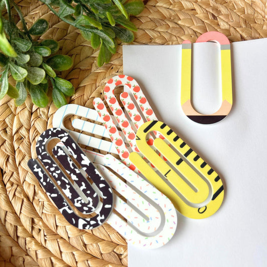 Jumbo Acrylic Paperclips, Teacher Gift • Bookmark • Planner Accessory, Office Supplies, Office Paperclips, Back to school,