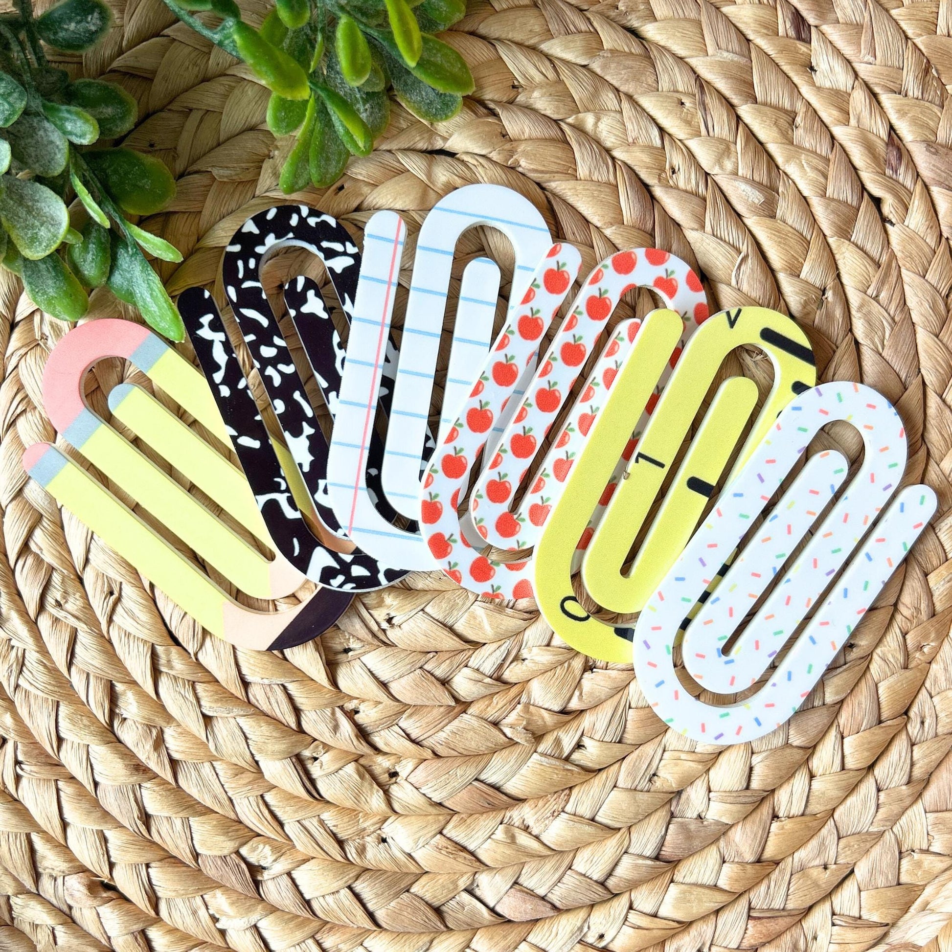 Jumbo Acrylic Paperclips, Teacher Gift • Bookmark • Planner Accessory, Office Supplies, Office Paperclips, Back to school,