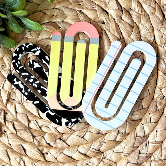 Jumbo Acrylic Paperclips, Teacher Gift • Bookmark • Planner Accessory