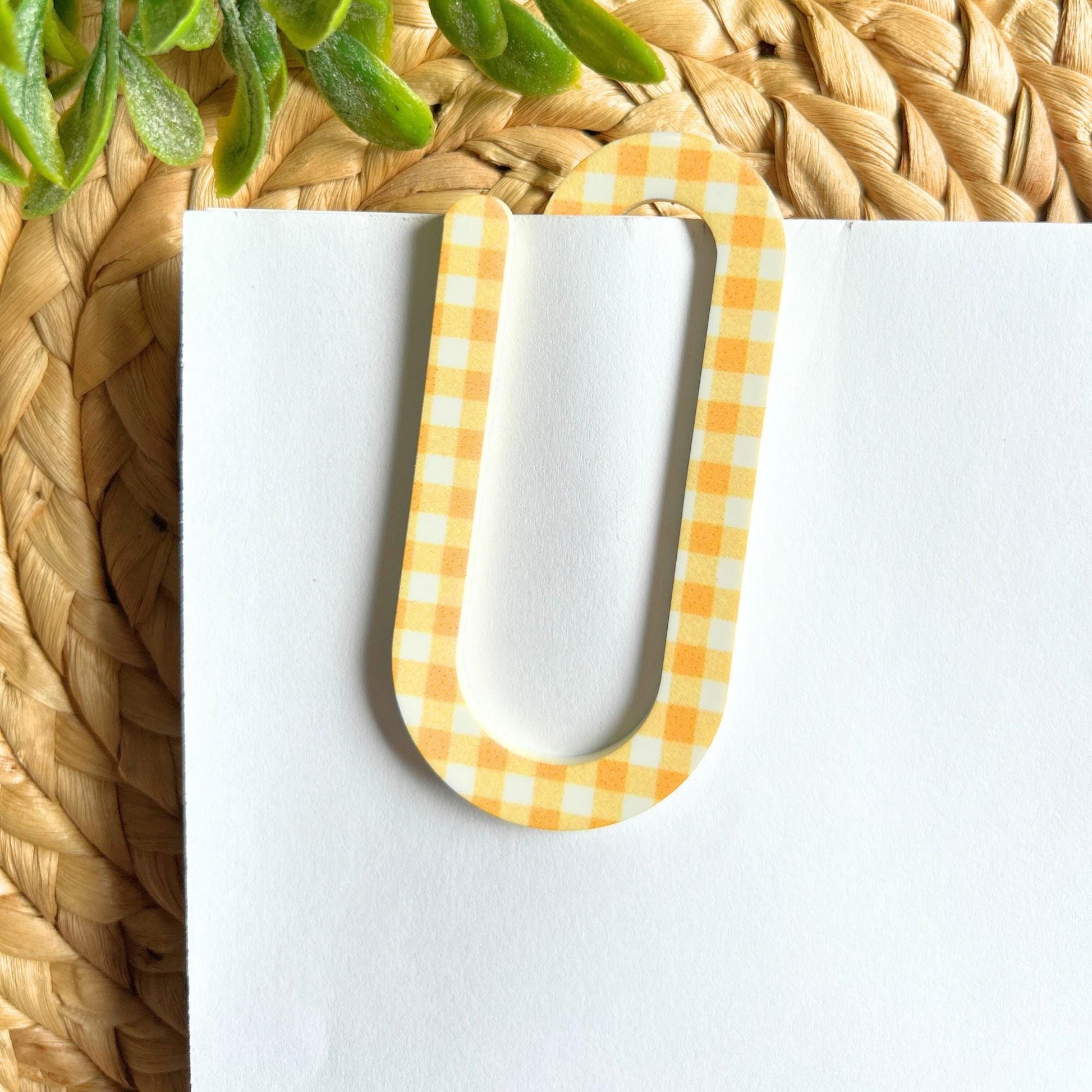 Jumbo Acrylic Paper clips, Vintage Pattern, Floral Paperclips, Back to School, Teacher Gifts, Office Supplies, bookmark, sunflower